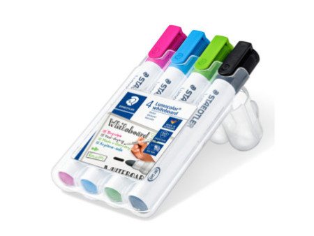 STAEDTLER Marqueur tableau blanc 351 Lumocolor, étui de 4