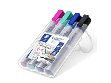 STAEDTLER Marqueur de conférence 356 Lumocolor, étui de 4