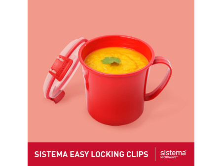 Sistema Boîte pour micro-ondes MEDIUM SOUP MUG, 650ml, rouge