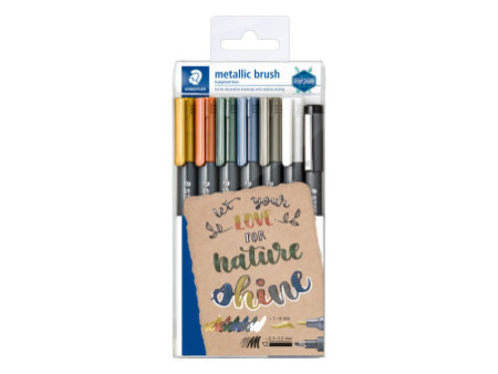 STAEDTLER Feutre pinceau metallic brush, étui de 6