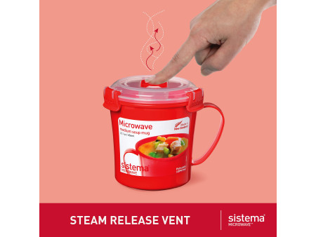 Sistema Boîte pour micro-ondes MEDIUM SOUP MUG, 650ml, rouge