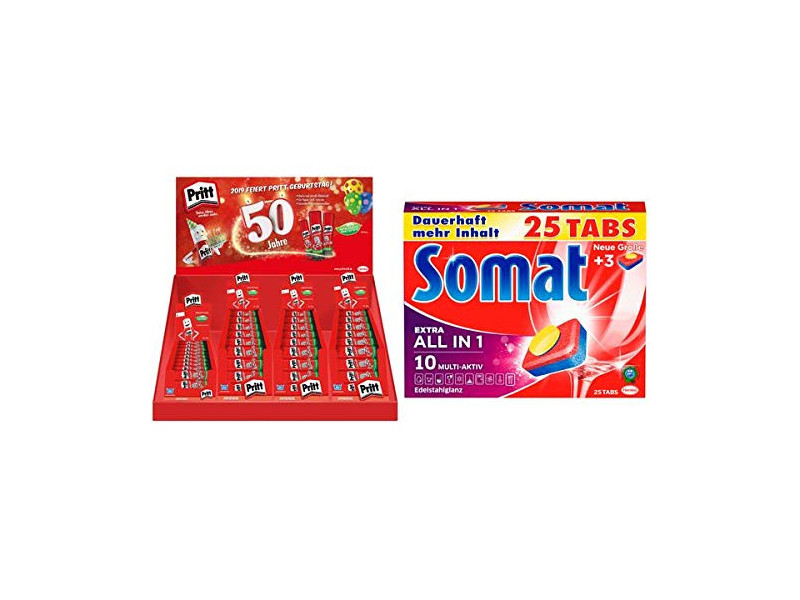 Pritt Bâton de colle, présentoir de 97 + pastilles SOMAT