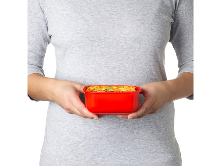 Sistema Boîte pour micro-ondes RECTANGULAR, 525 ml, rouge