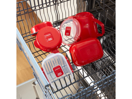 Sistema Boîte pour micro-ondes RECTANGULAR, 525 ml, rouge