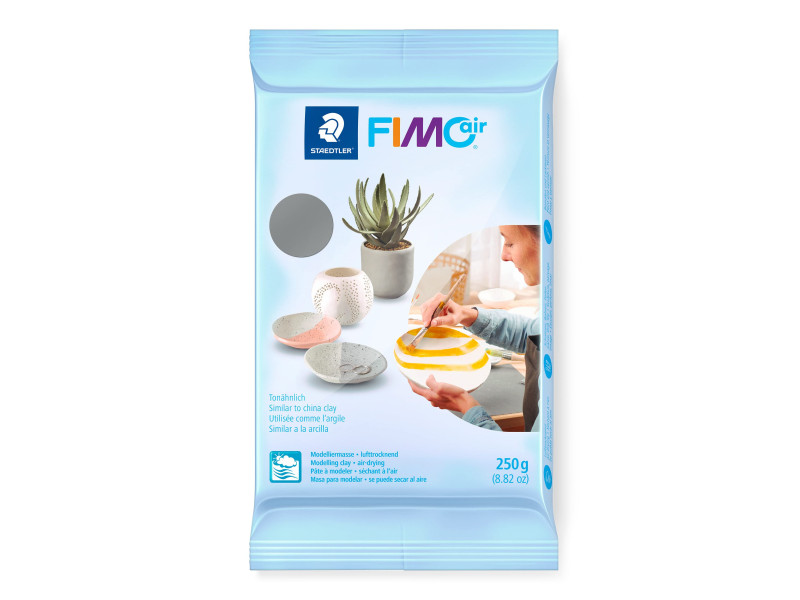 FIMO air Pâte à modeler durcissant à l'air, 250 g, gris