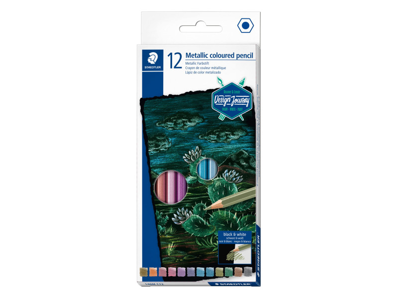 STAEDTLER Crayon de couleur métallisé, étui carton de 12