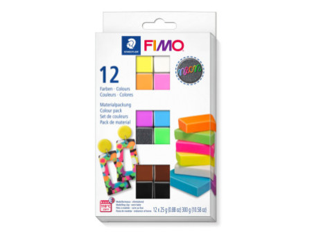 FIMO Set de pâte à modeler 'fluo', set de 12