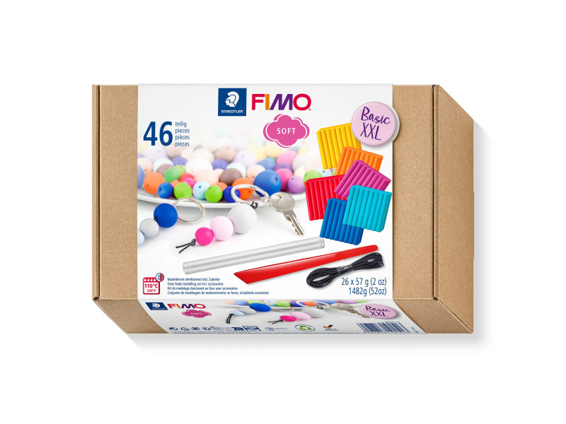 FIMO SOFT Kit de pâte à modeler 'Basic XXL', 46 pièces