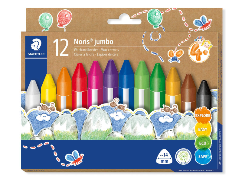 STAEDTLER Craie à la cire Noris jumbo, étui carton de 12