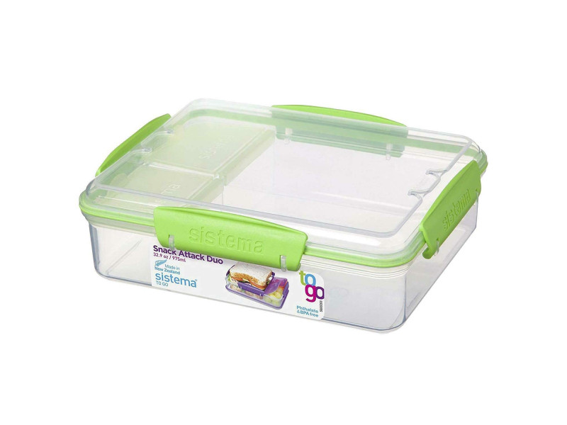 Sistema Boîte à snack SNACKS ATTACK DUO TO GO, 975 ml