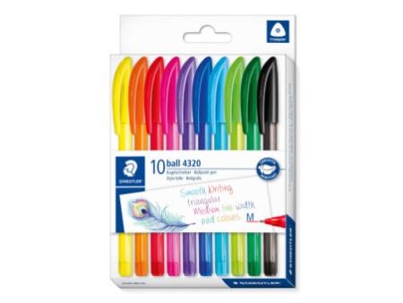 STAEDTLER Stylo à bille rétractable ball 4230 M, étui de 10