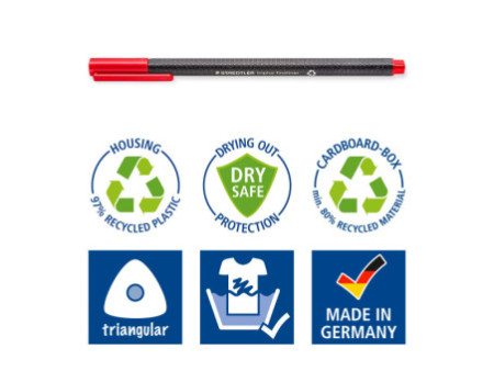STAEDTLER Fineliner triplus Eco+ Edition, étui carton de 10