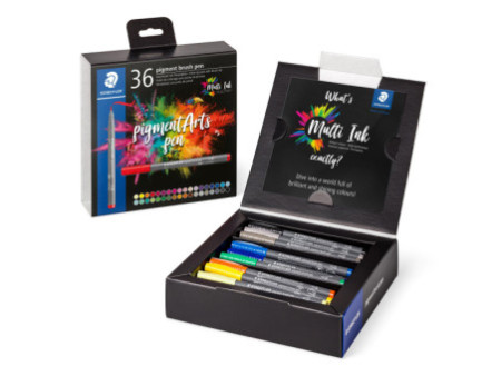 STAEDTLER Feutre pigment brush pen, étui carton de 36