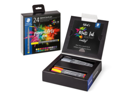 STAEDTLER Feutre pigment brush pen, étui carton de 24
