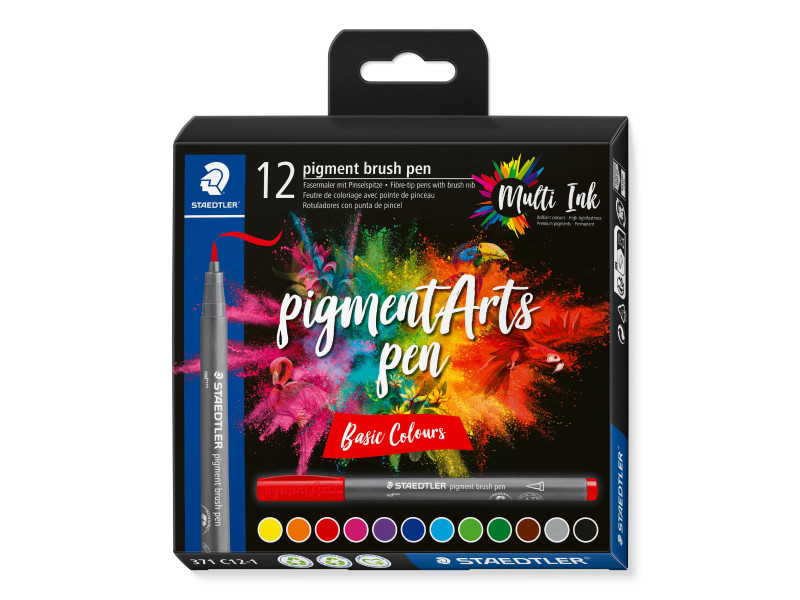 STAEDTLER Feutre pigment brush pen 'Basic Colours'