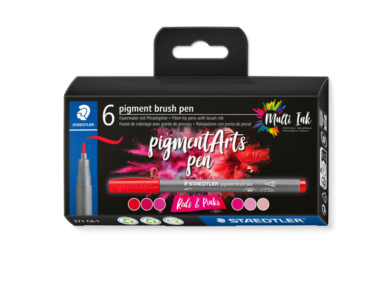 STAEDTLER Feutre pigment brush pen 'Red & Pinks'