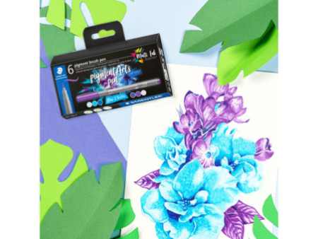 STAEDTLER Feutre pigment brush pen 'Blues & Violets'
