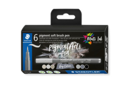 STAEDTLER Feutre pigment soft brush pen 'Grey Colours'