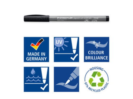 STAEDTLER Feutre pigment soft brush pen 'Grey Colours'