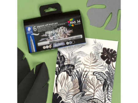 STAEDTLER Feutre pigment soft brush pen 'Grey Colours'