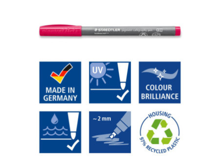 STAEDTLER Feutre pigment calligraphy pen, étui de 12