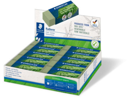STAEDTLER Gomme, 65 x 23 x 13 mm, vert olive
