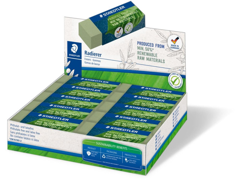 STAEDTLER Gomme, 65 x 23 x 13 mm, vert olive