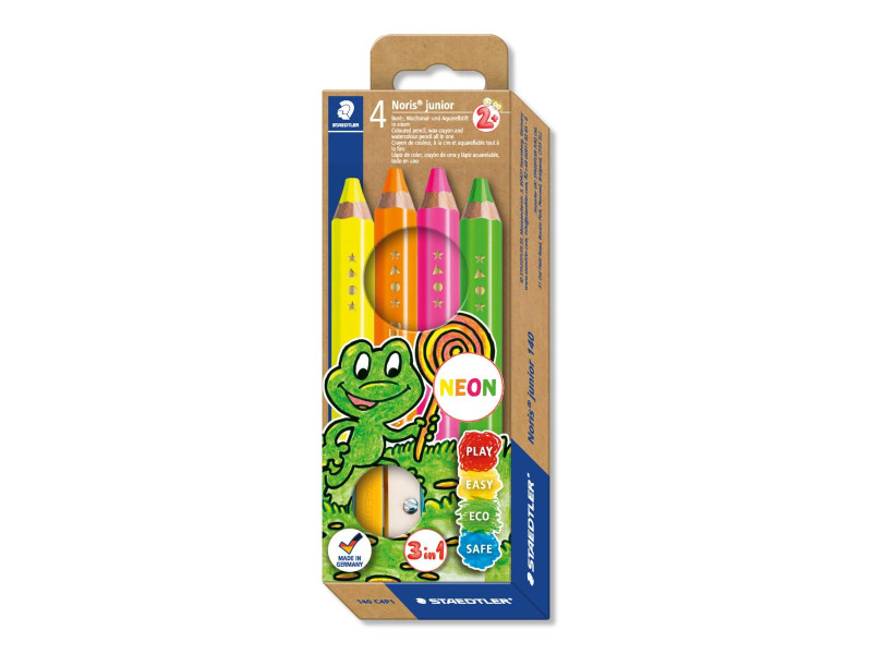 STAEDTLER Crayon de couleur Noris junior FLUO, étui de 4