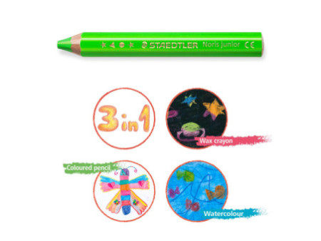 STAEDTLER Crayon de couleur Noris junior FLUO, étui de 4
