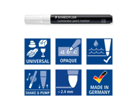 STAEDTLER Marqueur acrylique paint marker Lumocolor PASTEL