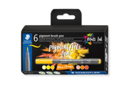 STAEDTLER Feutre pigment brush pen 'Yellows & Oranges'