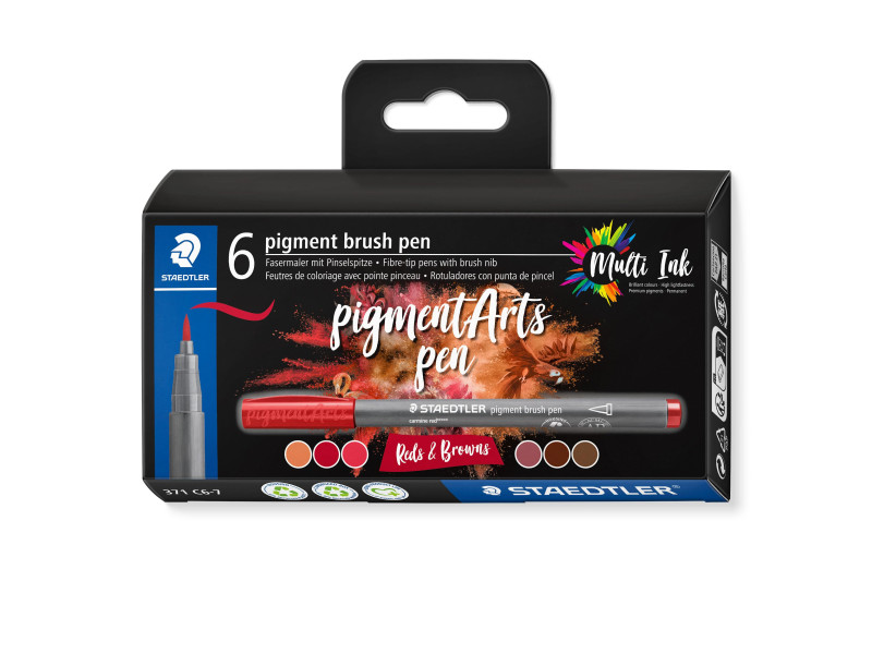 STAEDTLER Feutre pigment brush pen 'Reds & Browns'