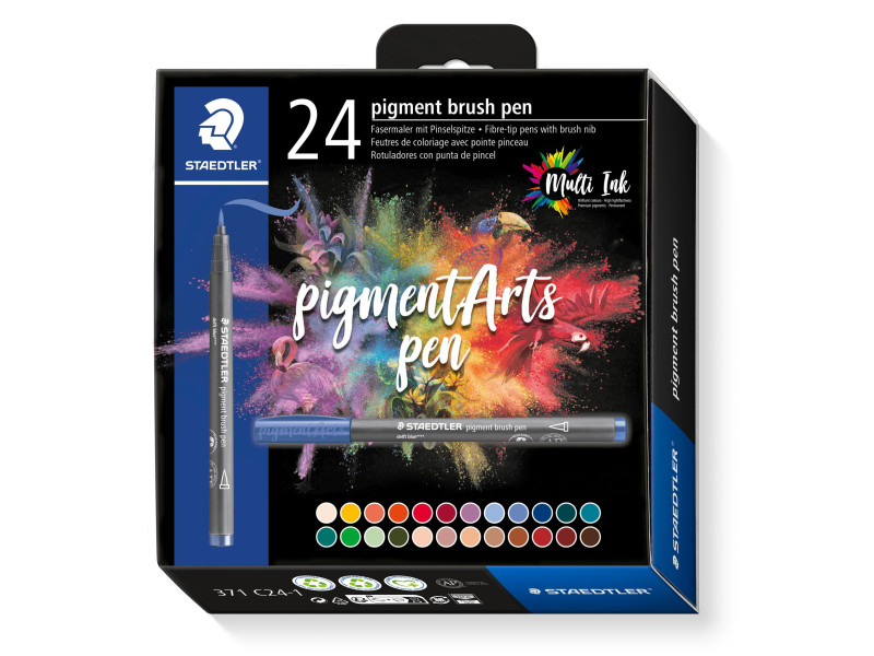 STAEDTLER Feutre pigment brush pen, étui de 24