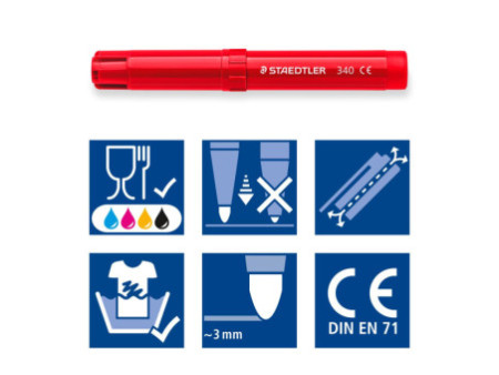 STAEDTLER Feutre Noris jumbo, étui carton de 12