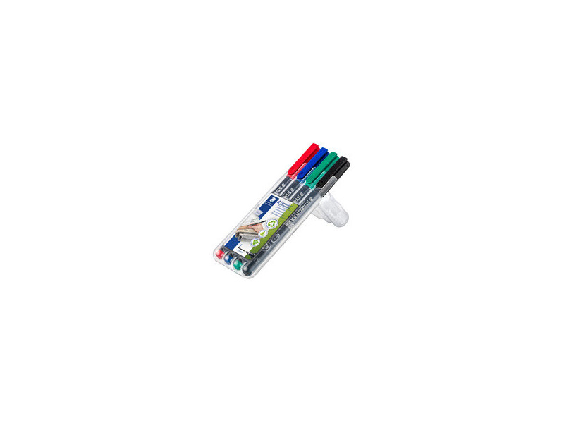 STAEDTLER Marqueur permanent 318F Lumocolor, étui de 4, noir