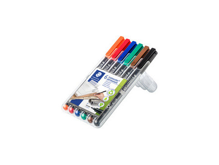 STAEDTLER Marqueur permanent 318F Lumocolor, étui de 4, noir