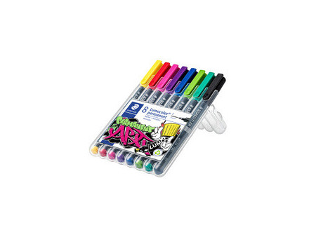 STAEDTLER Marqueur permanent 318F Lumocolor, étui de 4, noir