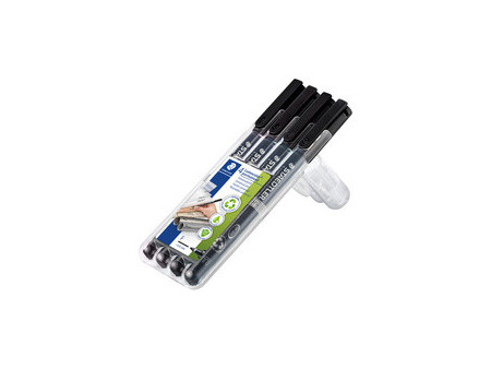 STAEDTLER Marqueur permanent 318F Lumocolor, étui de 4, noir