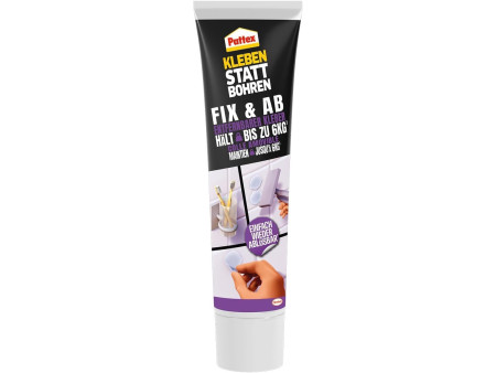 Pattex Colle de montage FIX & AB, tube de 44 g, transparent