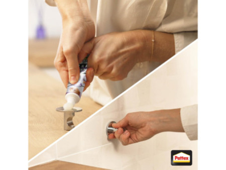Pattex Colle de montage FIX & AB, tube de 44 g, transparent