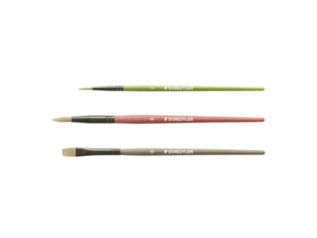 STAEDTLER Set pinceaux à poils synthétiques Noris, 3 pièces