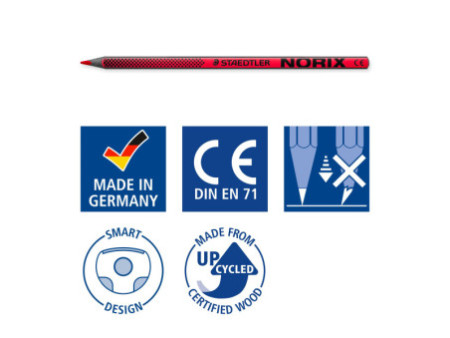 STAEDTLER Crayon de couleur NORIX, étui en carton de 12