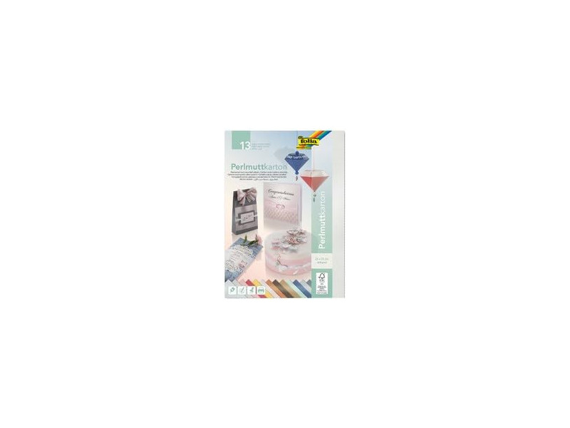 folia Carton nacré, (L)250 x (H)350 mm, 13 feuilles
