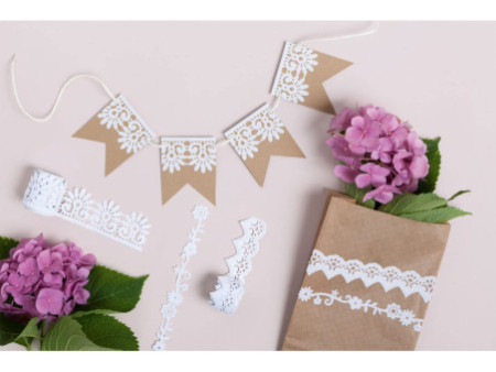 folia Bordures en velours 'dentelle', autocollant, blanc