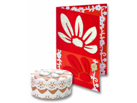 folia Bordures en velours 'dentelle', autocollant, blanc