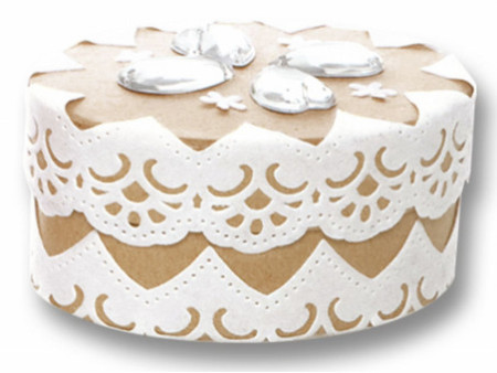 folia Bordures en velours 'dentelle', autocollant, blanc