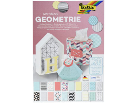 folia Bloc en papier à motifs 'Géométrie', 240 x 340 mm