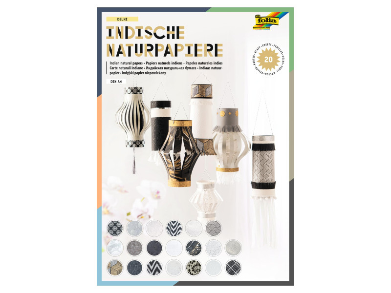 folia Bloc à papier naturel 'DEHLI', A4, 20 feuilles