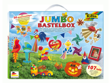 folia Mallette de bricolage de papier Jumbo, 107 pièces