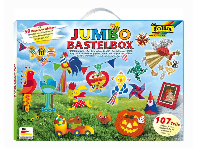 folia Mallette de bricolage de papier Jumbo, 107 pièces